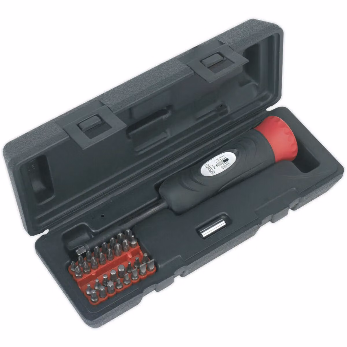 Loops 34 Piece Torque Screwdriver Set with 1/4 inch Square Drive and Various Bits in Black and Multicolour – 2