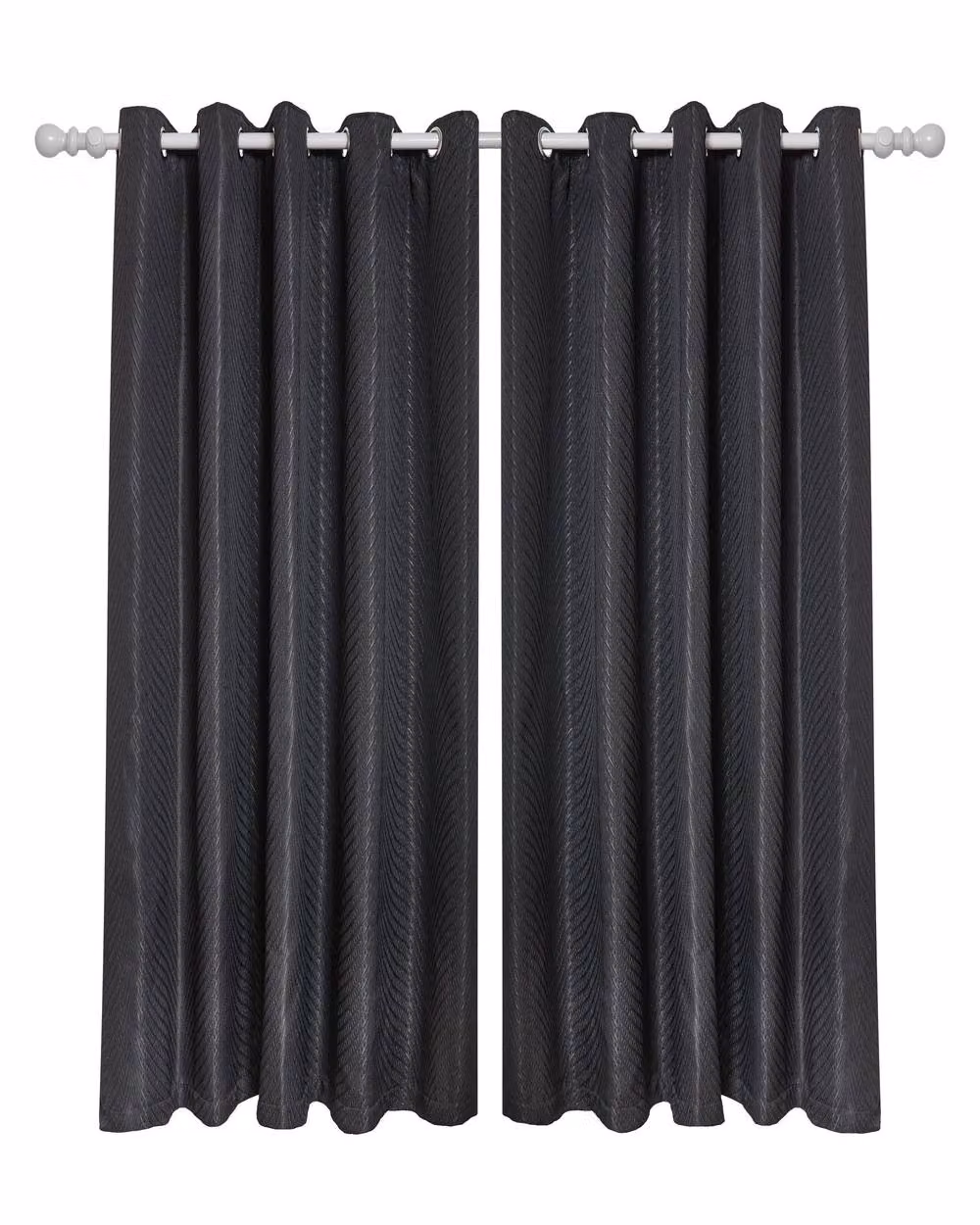 New Edge Blinds Wave Woven Jacquard Curtains in Navy and Black, Width: 228 cm, Drop: 228 cm – 4