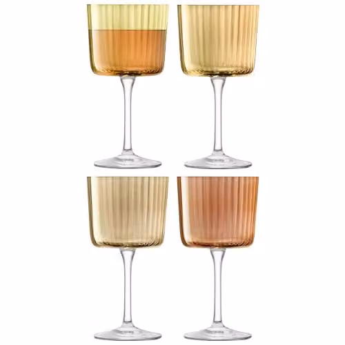 LSA International Gems Wine Glass Set of 4, Assorted Amber, 250 ml per glass – 1