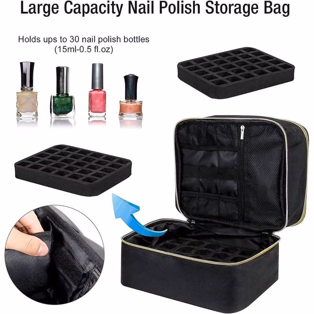 FLAVORA Black Portable Nail Gel Polish Storage Carry Case W: 50.0 cm, D: 50.0 cm – 5