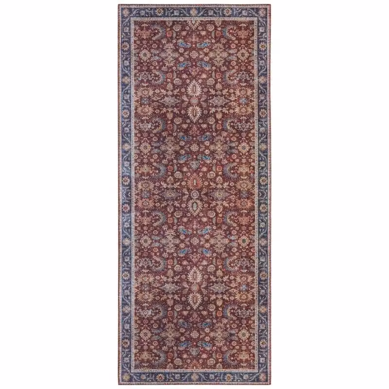 THE RUGS Vivana Oriental Vintage Medallion Low Pile Rug in Red and Multicolour, W: 120 cm, L: 160 cm – 3