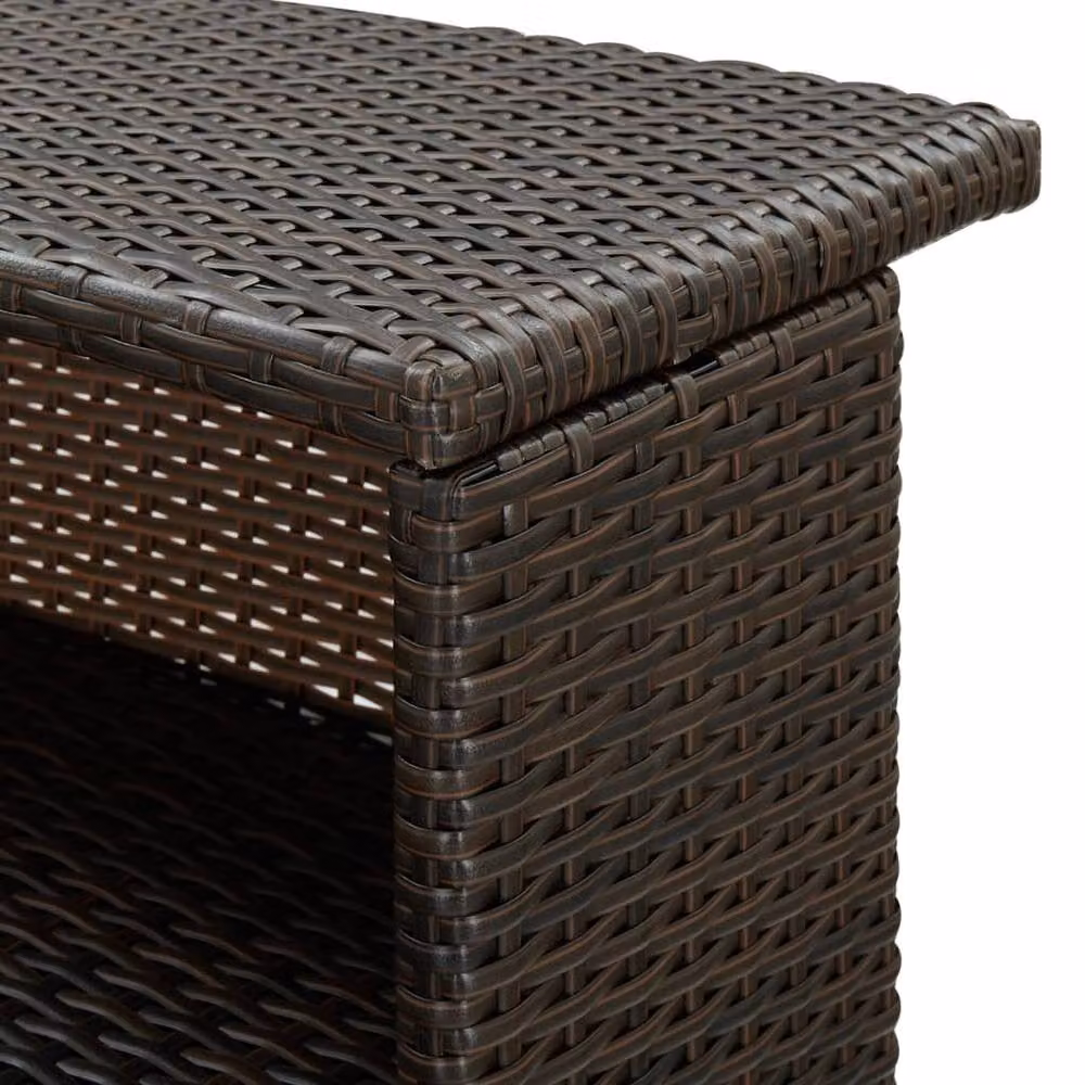 Berkfield Home Brown Poly Rattan Garden Bar Table W/D/H: 120 x 55 x 110 cm – 4