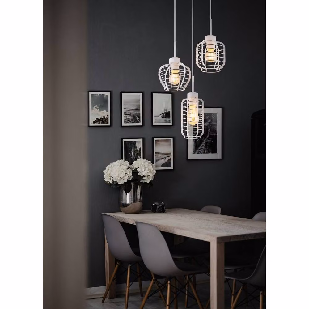 Netlighting Nesa Cluster Pendant Ceiling Light in Matt White with 3x E27 Sockets – 2