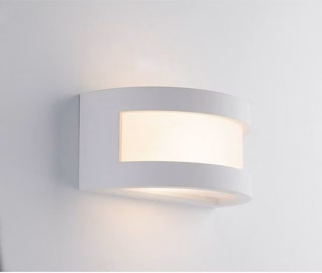 Netlighting Cervinia White Plaster Flush Wall Light with E27 Up and Down Lighting