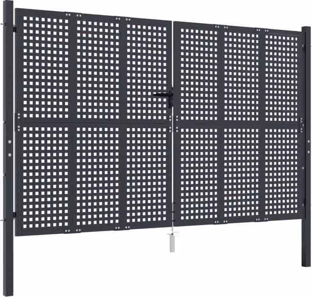 Berkfield Home Steel Wire Mesh Garden Gate in Anthracite, W: 300 cm, H: 250 cm