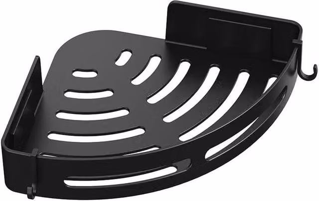 Ventryn 3-Piece Adhesive Metal Shower Caddy Shampoo Holder in Black