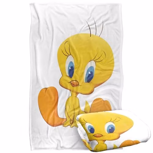 LOGOVISION Looney Tunes Tweety Super Soft Fleece Throw Blanket, Multicolour
