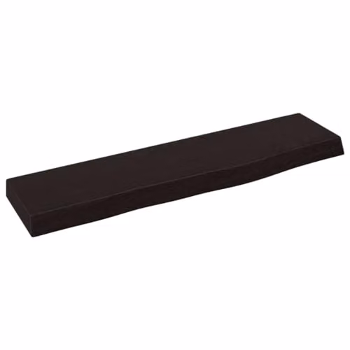 vidaXL Wall Shelf in Oak Wood, Dark Brown, W: 40 cm, D: 10 cm, H: 2 cm – 1