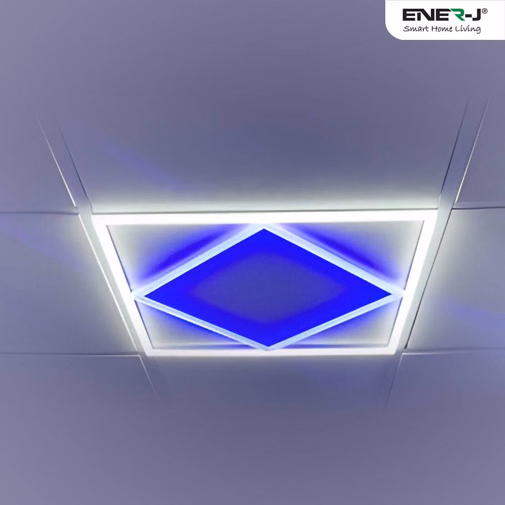 ENER-J Pack of 6 Double Square LED Recessed Lights, White, W/D/H: 59.5 x 59.5 x 59.5 cm – 2