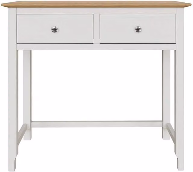 KORVIXA Modern 2 Drawer Dressing Table with Mirror in White – 1