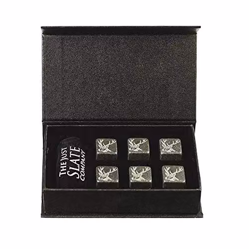 Selbrae House Whisky Stones with Stag Engraving in Dark Grey – 7