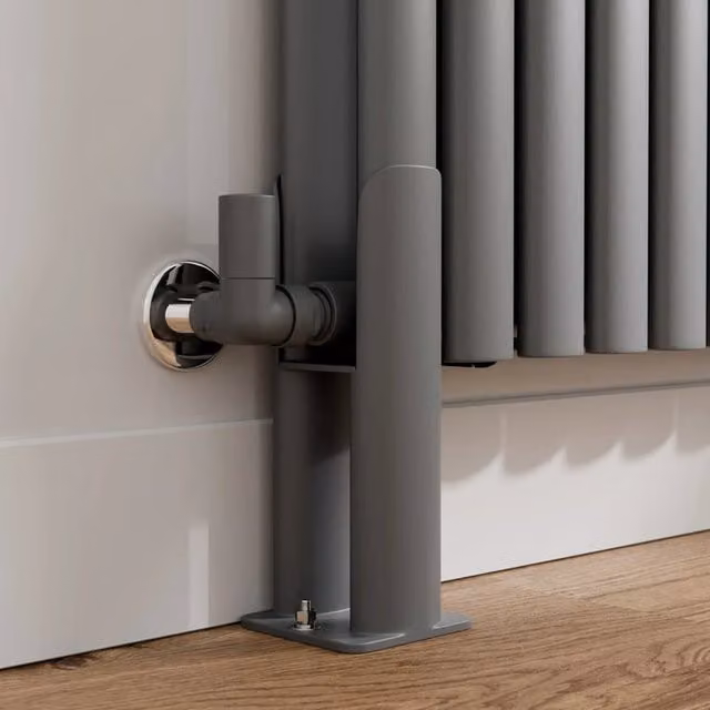 Temprazo Floor Standing Anthracite Grey Legs for Horizontal Oval Double Bar Radiator