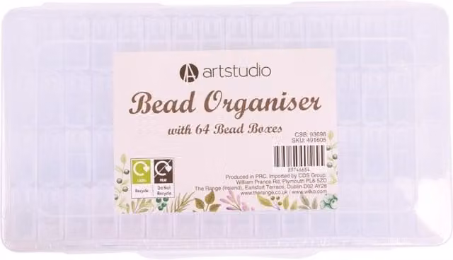 Art Studio Transparent and White Plastic Bead Organiser