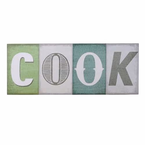 Orsina Rustic Multicolour Wood Cook Wall Plaque with Typography – 1