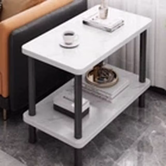 Kelvenix White Glossy Rectangular Side Table and Coffee Table for your Living Room, W/D/H: 60 x 40 x 52.5 cm – 1