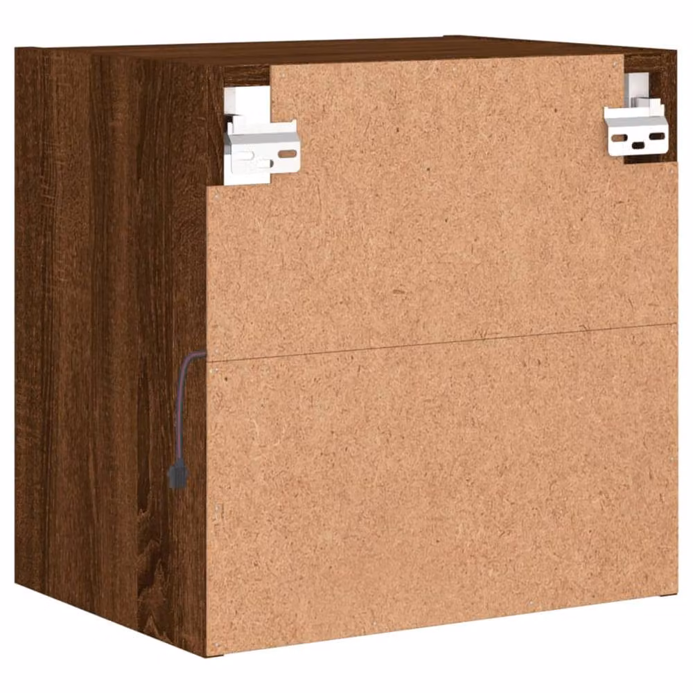 Berkfield Home Set of 2 Wall-Mounted Bedside Cabinets with Integrated LED Lights in Brown Oak – 5