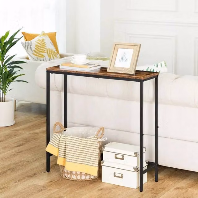 EONLION Industrial Brown Console Table for Hallways, W/D/H: 100 x 24 x 75 cm