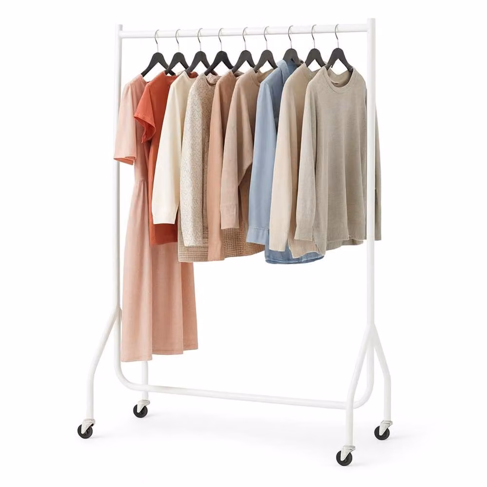 House of Home White Heavy Duty Metal Clothes Rail with Continuous Linear Rail – 2