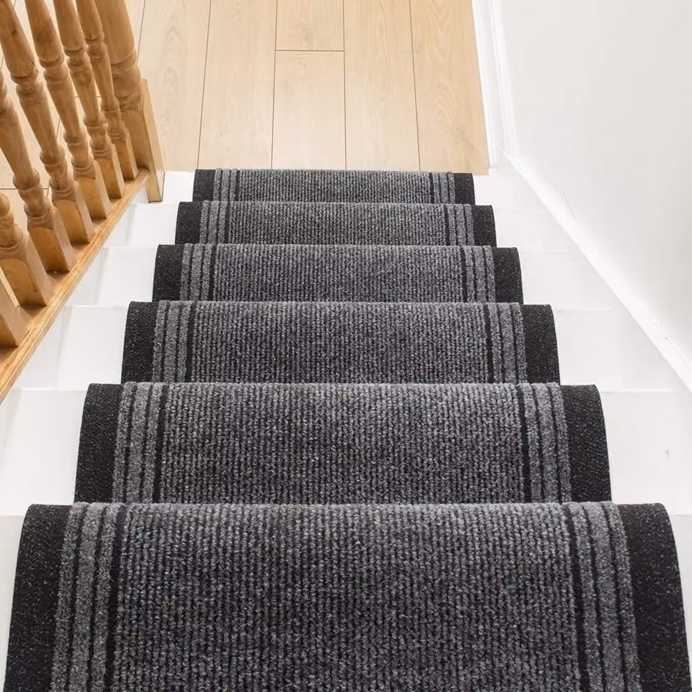 runrug Inca Stair Runner Carpet, Non-Slip, Grey, W: 66 cm, L: 570 cm – 4
