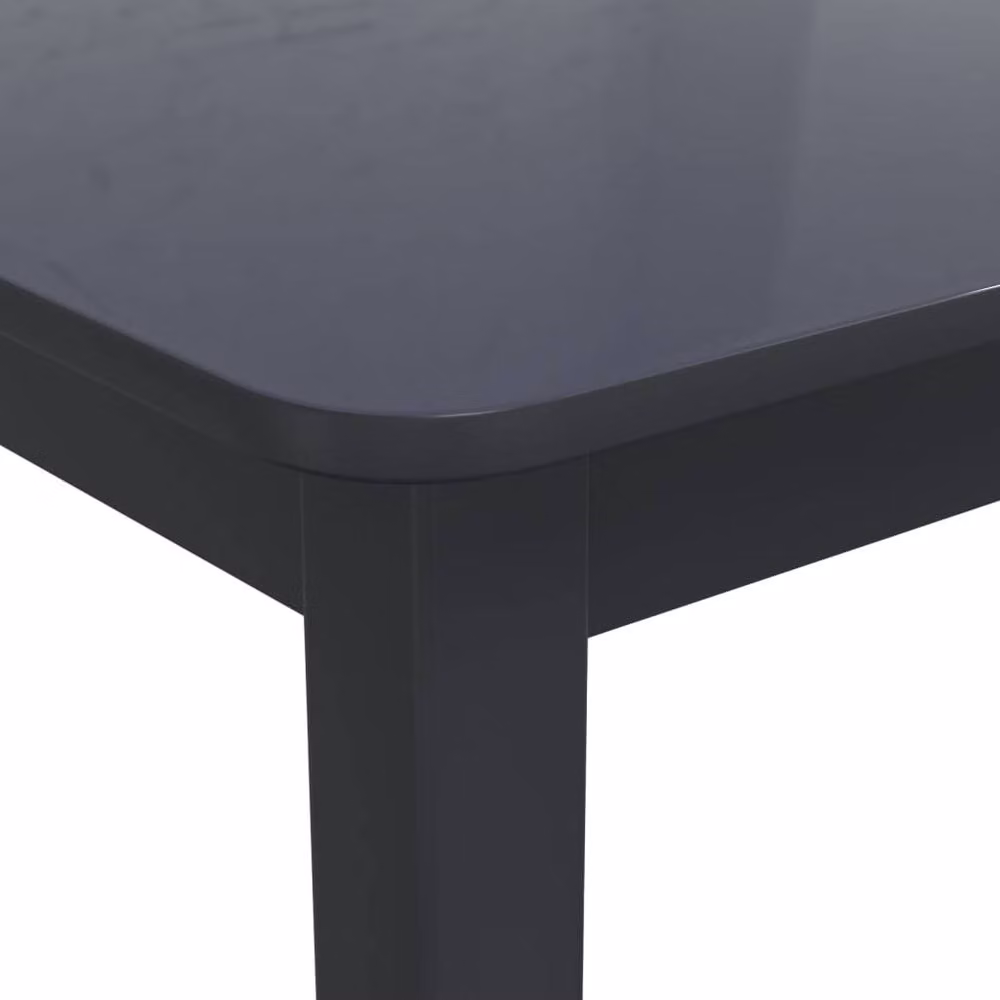 Berkfield Home Modern Black Rectangular Dining Table in Lacquered Rubberwood, W/D/H: 114 x 71 x 75 cm – 5