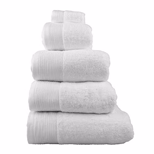 Homescapes Set of 2 White Combed Egyptian Cotton Face Cloths, 700 GSM, W/D/H: 30 x 30 x 30 cm