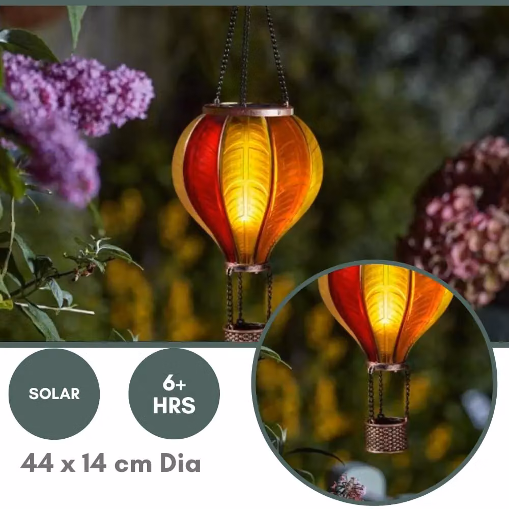 Marco Paul Solar Hot Air Balloon LED Garden Ornament, Multicolour – 4