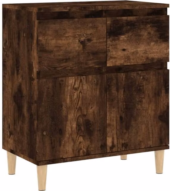 Berkfield Home Smoked Oak Sideboard in Brown, W/D/H: 60 x 35 x 70 cm – 1