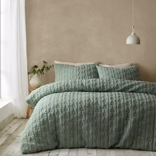 Pineapple Elephant Pinsonic Christmas Tree Single Duvet Cover Set with Pillowcase in Green, W/D/H: 135 x 200 cm and 50 x 75 cm – 1
