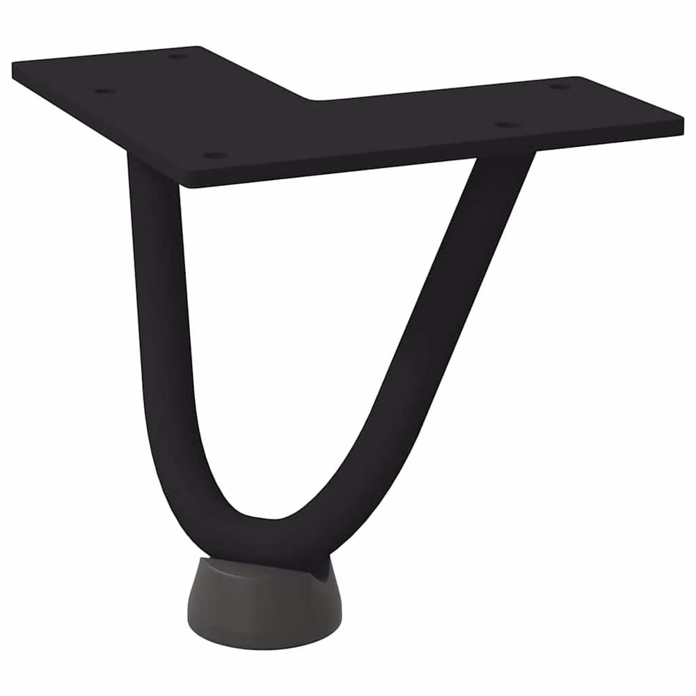 Berkfield Home Hairpin Table Legs, 4 Pieces, Black Matt Solid Steel, Height: 10 cm – 3