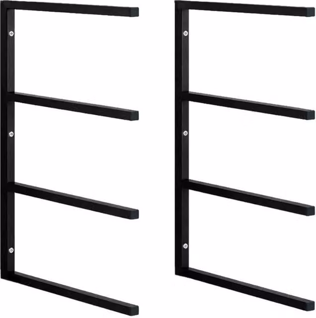 SPETLEK 2-Piece Black 4-Level Wall Mounted Rack, Width: 52 cm – 1