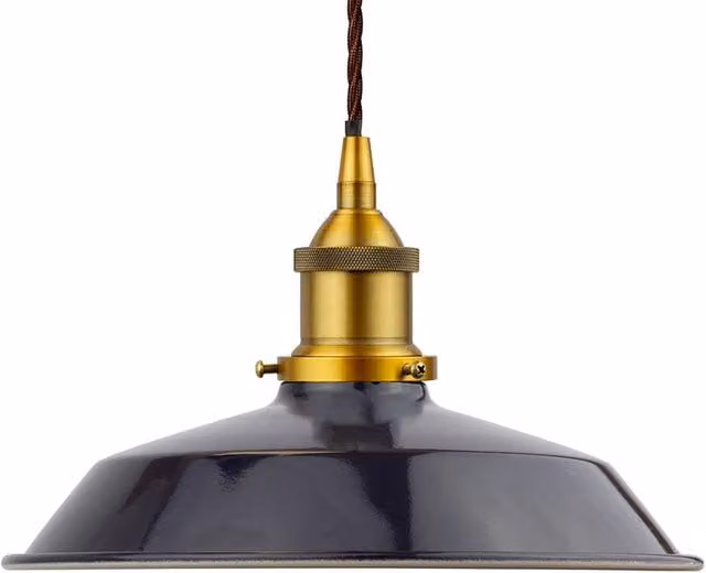 SE Home Trinity Small Metal Pendant Light in Navy Blue and Antique Gold