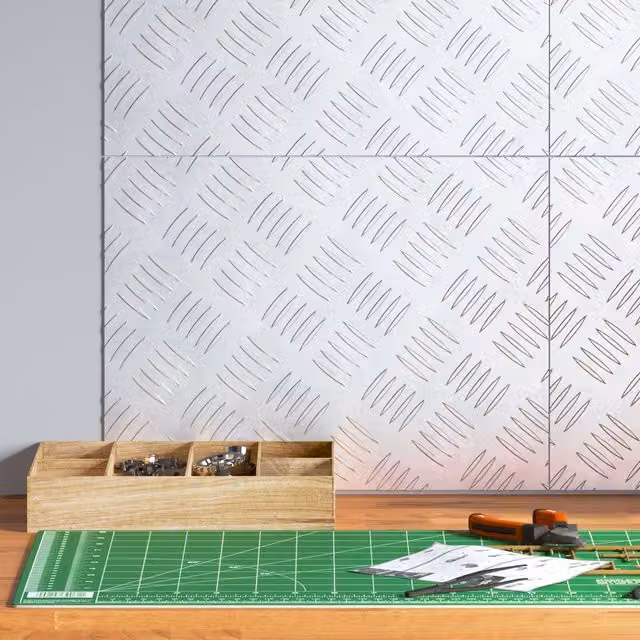 Berkfield Home Silver Aluminium Anti-Slip Checker Plate Sheets, 4 Pieces, W: 40 cm, D: 30 cm