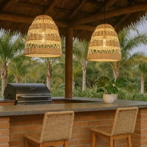 CGC Lighting Mosi Natural Rattan Round Lampshade – 3