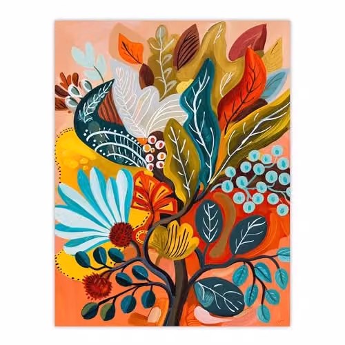 Artery8 Colourful Floral Botanical Bouquet Wall Art Poster Print, Multicolour, W/H: 46 x 61 cm – 1