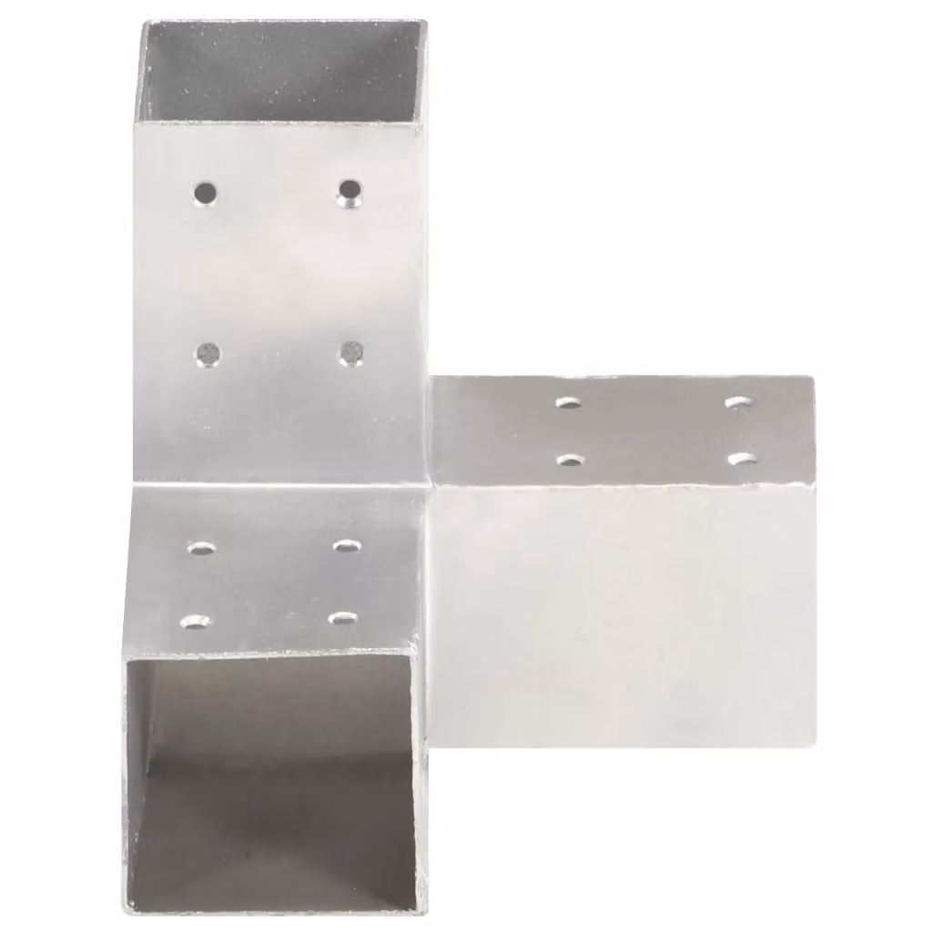 Berkfield Home Y Shape Post Connector in Galvanised Silver Steel – 2