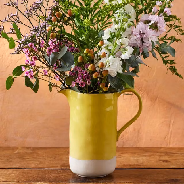 Jamie Oliver Big Love Ceramic Perfect Pitcher Jug, Yellow, 1.5 l