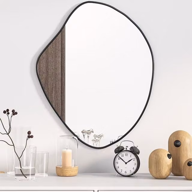 Berkfield Home Minimalist Rectangular Wall Mirror in Black, W: 60 cm, H: 50 cm – 1