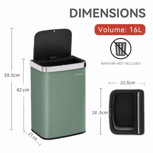 MCC Direct Smart Sensor Motion Activated Kitchen Waste Bin, Green, 16L – 2