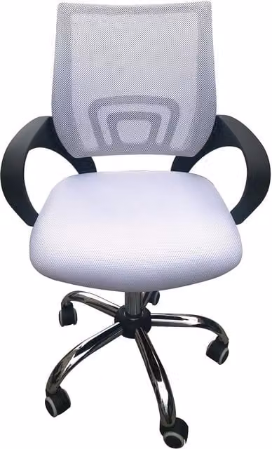 netfurniture Eastner Ergonomic Mesh Swivel Office Chair in White and Black