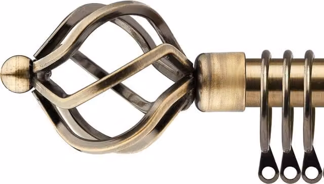 New Edge Blinds Extendable Metal Curtain Pole Set in Bronze, 170 cm - 300 cm – 1