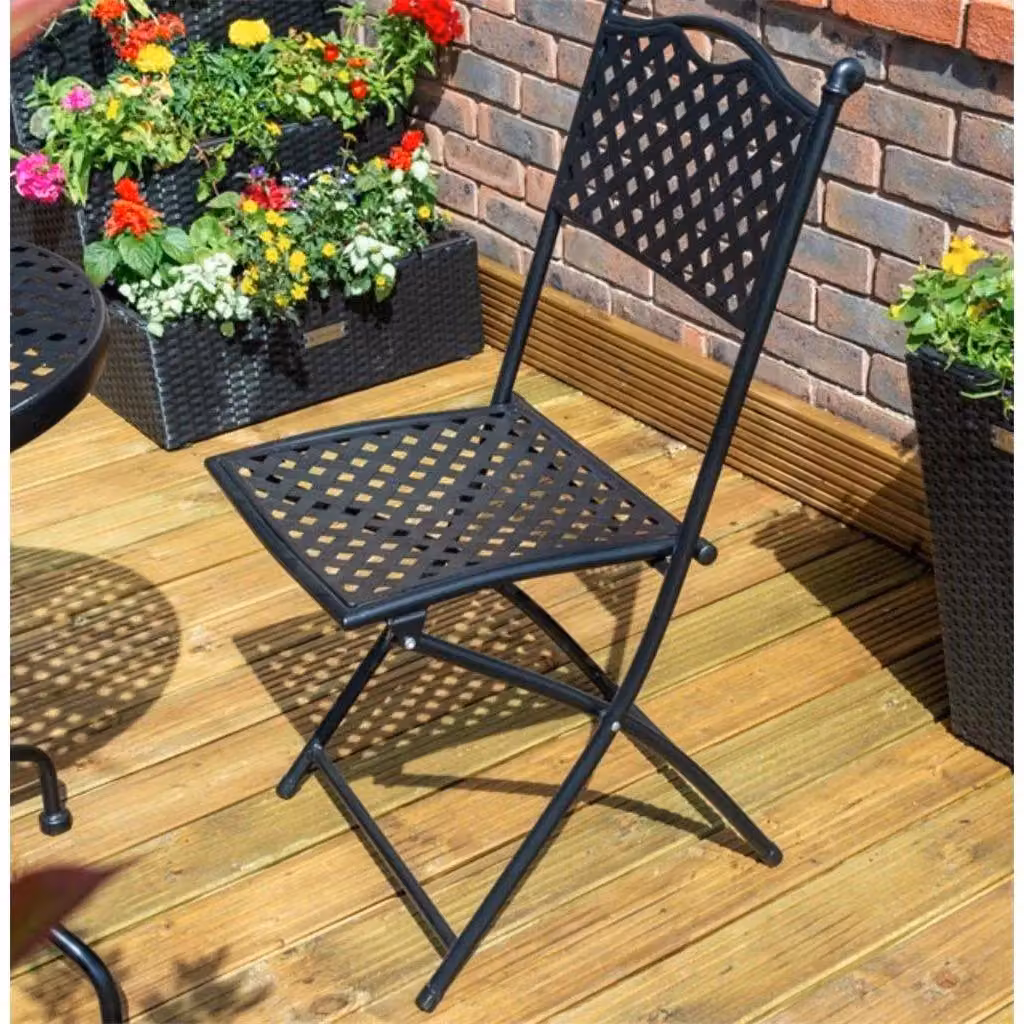 Cheshire Black Deluxe Havana Lattice 2 Seater Metal Bistro Set – 2
