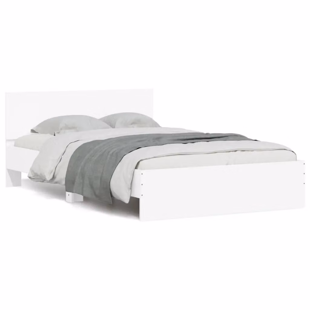 Berkfield Home Small Double Bed Frame in White, W/D/H: 120 x 190 cm – 2