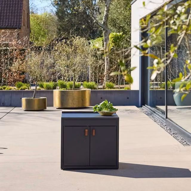 sweeek Black Steel Outdoor Kitchen Storage Module with 2 Hinged Doors W/D/H: 75.5 x 60.0 x 70.0 cm