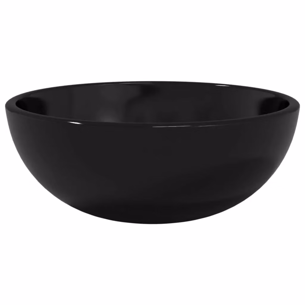 Berkfield Modern Black Tempered Glass Basin W: 30 cm, D: 12 cm, H: 12 cm – 2