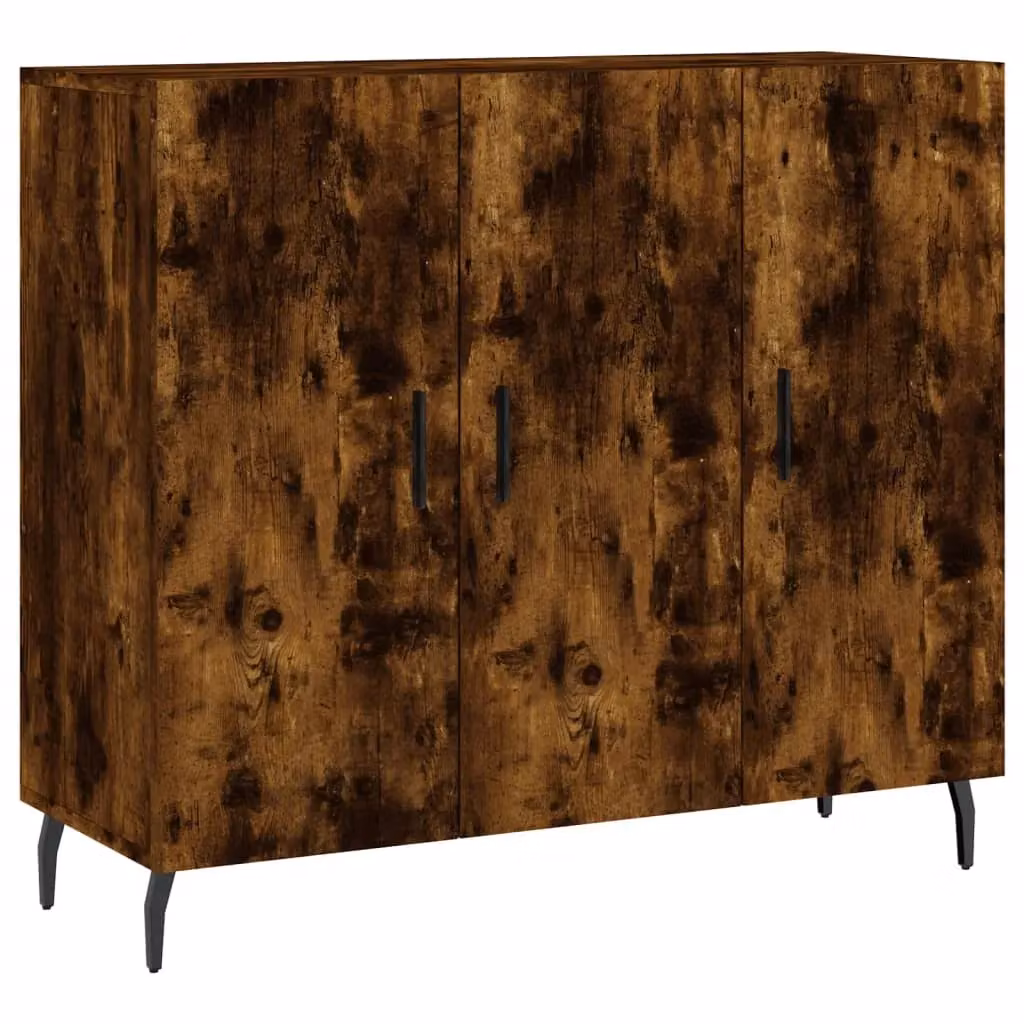 Berkfield Home Modern Smoked Oak Sideboard in Brown, W/D/H: 90 x 34 x 80 cm – 2