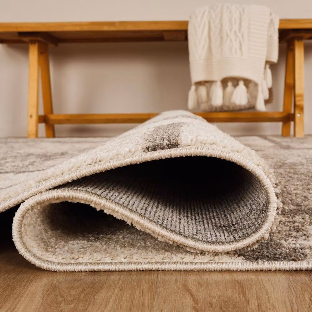 Desire Rugs Rhodes Modern Geometric Living Room Rug in Beige and Grey, W: 160 cm, D: 230 cm – 2
