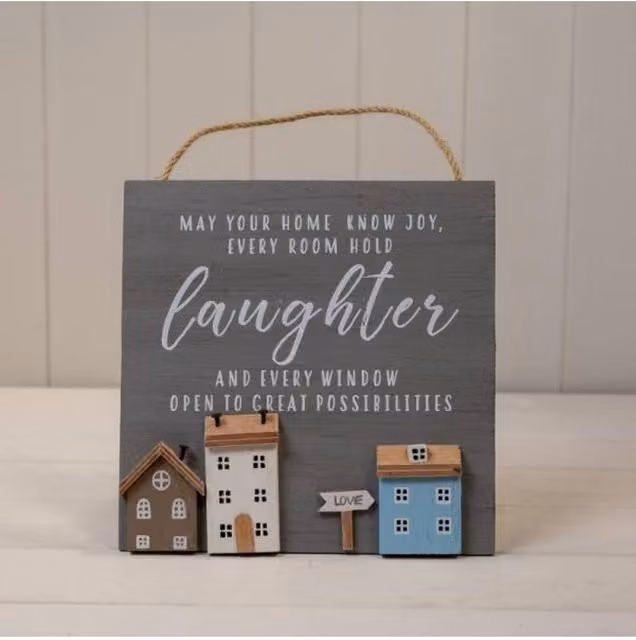 KDMD Grey Rustic Wooden Wall Plaque with Typography