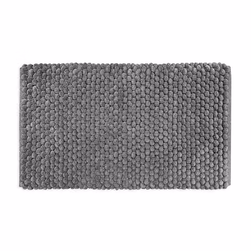 Allure Bath Fashions Luxury Chunky Bobble Bath Mat in Dark Grey, W: 50 cm, D: 80 cm