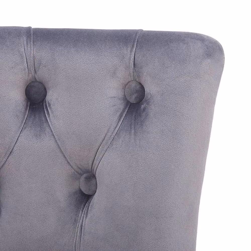 FORGEVIO Grey Velvet Fabric Dressing Table Chair – 3