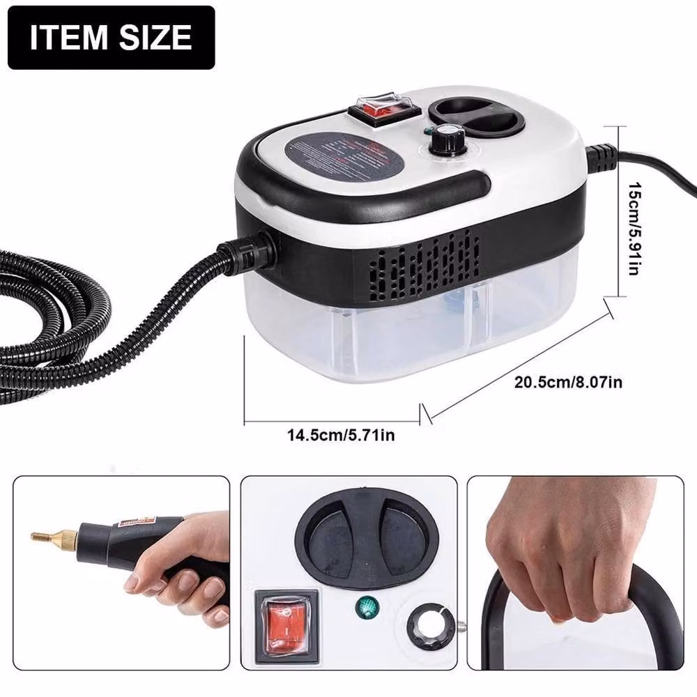 SPETLEK 2500W Handheld High Temp Steam Cleaner with Extension Pole, White, H x W x D: 100 x 15 x 15 cm – 2